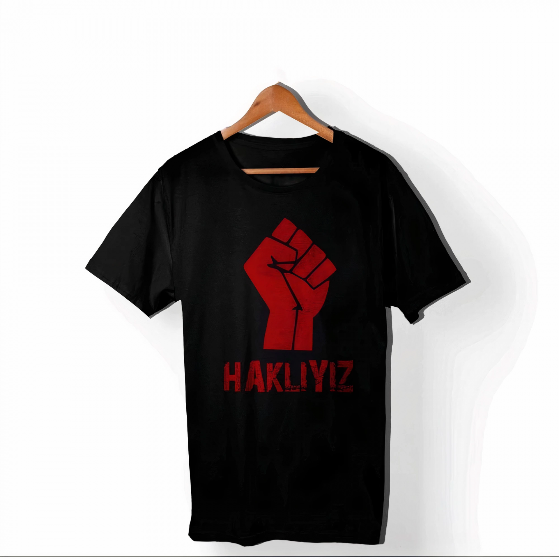 1 Mayıs Emekçilerimiz İçin Özel Tasarım HAKLIYIZ Baskılı T-shirt - Siyah