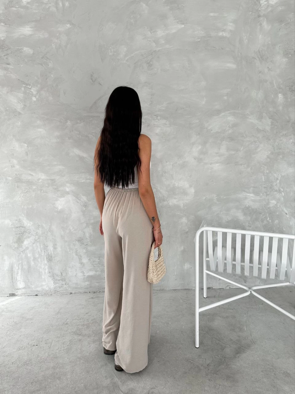 Ayrobin Oversize Kadın Pantalon - Bej