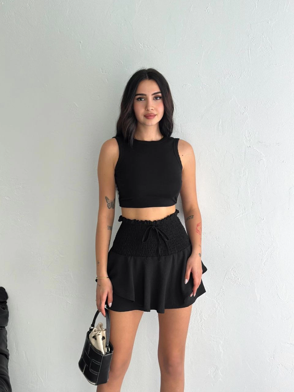 Ayrobin Şortlu Etek - Siyah