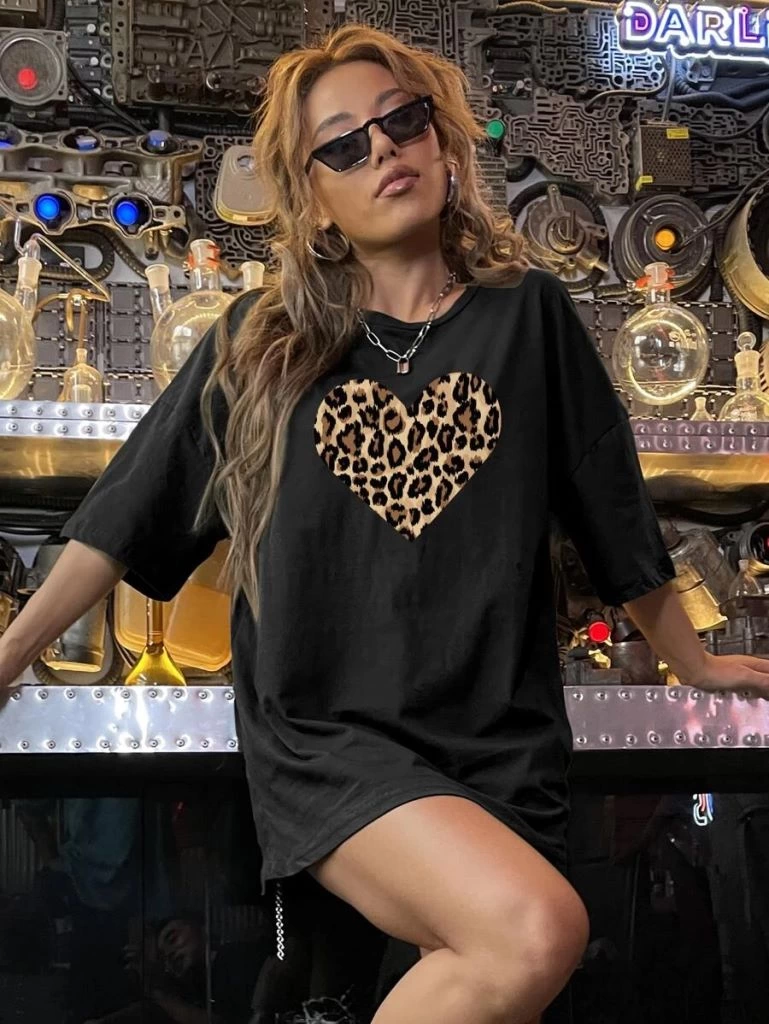 Baskılı Kadın T-shirt - Siyah