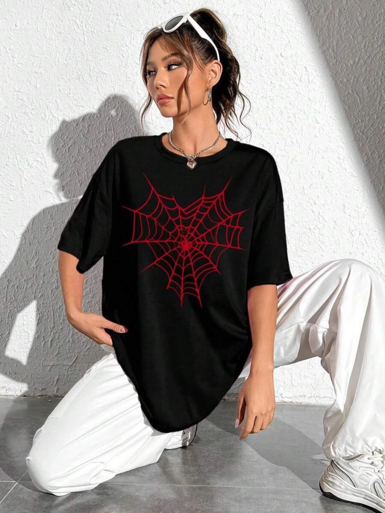 Baskılı Kadın T-shirt - Siyah