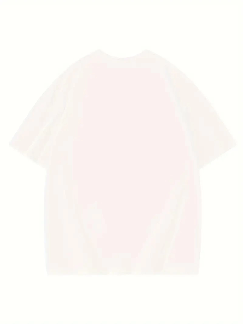 Kadın Eğlenceli Harf NY Baskılı Bisiklet Yaka Tişört - Rahat Polyester, Makinede Yıkanabilir - Yaz ve Fitness için Mükemmel, Yuvarlak Yaka- Beyaz