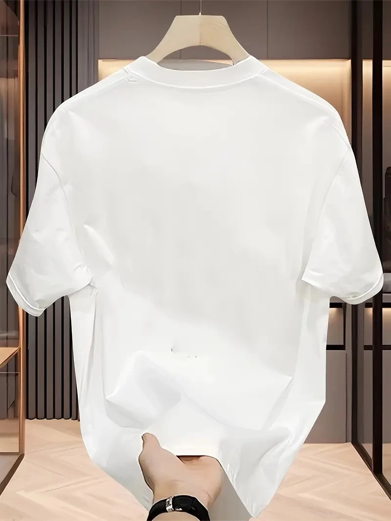 AICG Ön Arka Baskılı Bisiklet Yaka Kadın Oversize Bisiklet Yaka T-shirt - Beyaz