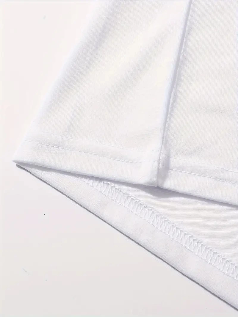 20/1 Penye Compack Baskılı Oversize Kahve Desenli Kadın Kısa Kol T-shirt - Beyaz