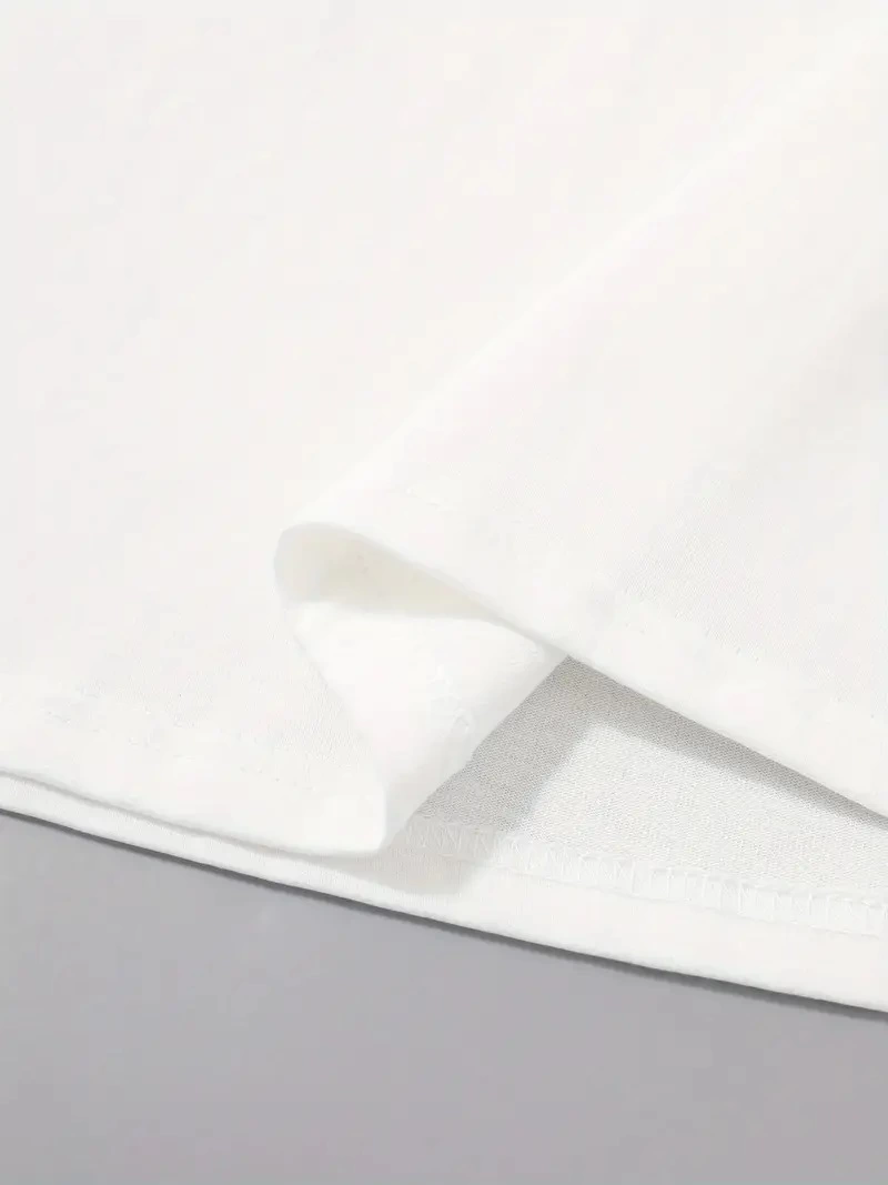 20/1 Penye Compack Uçak Baskılı Oversize Bisiklet Yaka Kısa Kol T-shirt - Beyaz