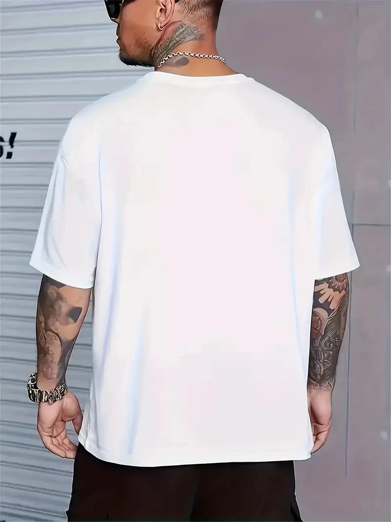 erkekler için Ön Arka Baskılı PERFECTLY günlük Kısa Kol tişört - Beyaz