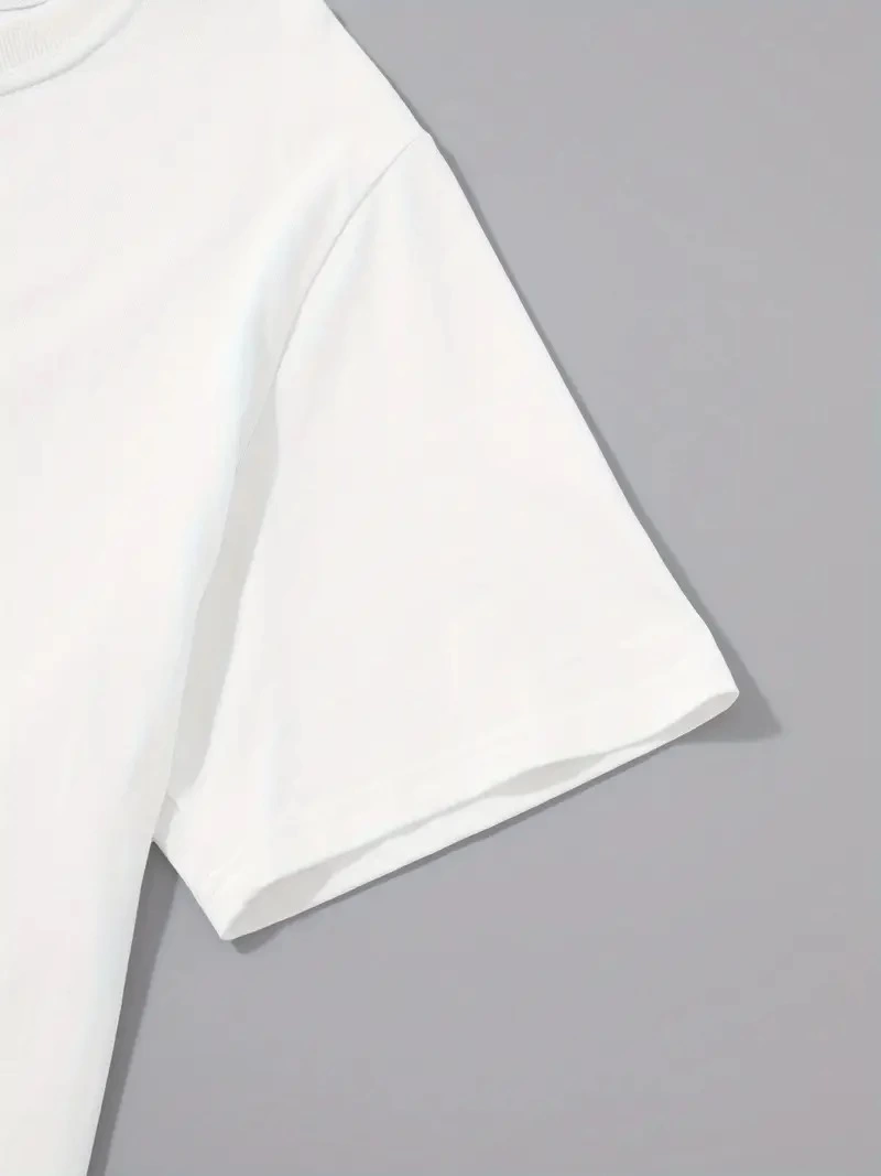 20/1 Penye Compack Sarj %1 Baskılı Oversize Bisiklet Yaka Kısa Kol Yazlık T-shirt - Beyaz