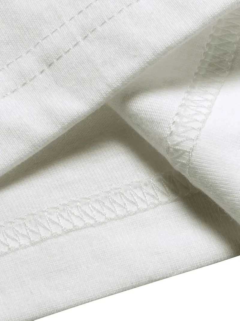 AICG Ön Arka Baskılı Bisiklet Yaka Kadın Oversize Bisiklet Yaka T-shirt - Beyaz