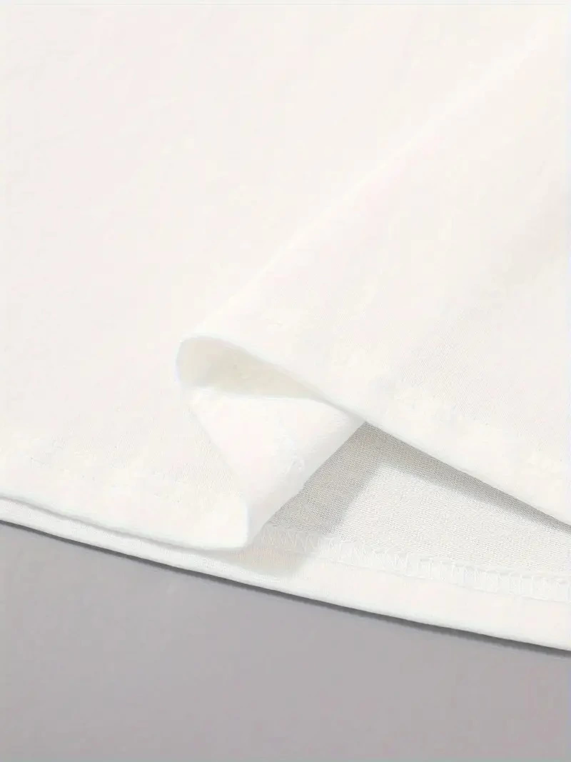 20/1 Penye Compack Sarj %1 Baskılı Oversize Bisiklet Yaka Kısa Kol Yazlık T-shirt - Beyaz