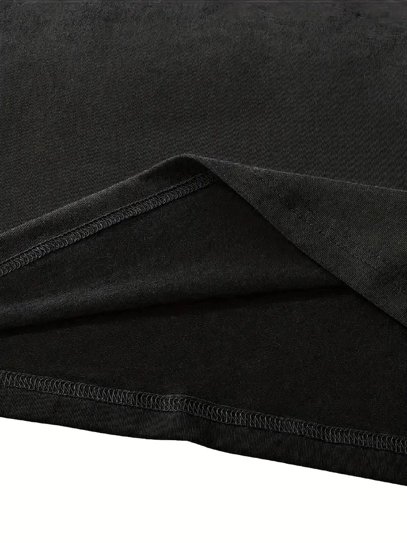 fiyonk Ön Arka baskılı siyah oversize unisex Kısa Kol t-shirt- Siyah