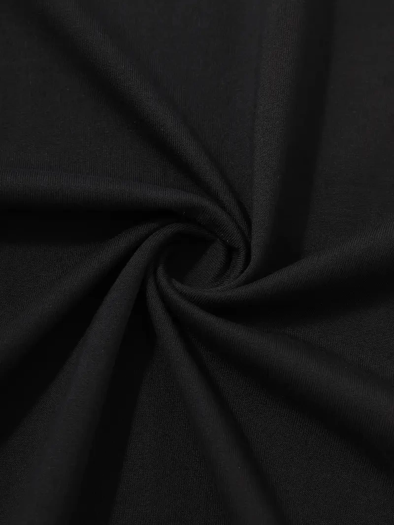 20/1 Penye Compack Sarj %1 Baskılı Oversize Bisiklet Yaka Kısa Kol Yazlık T-shirt - Siyah