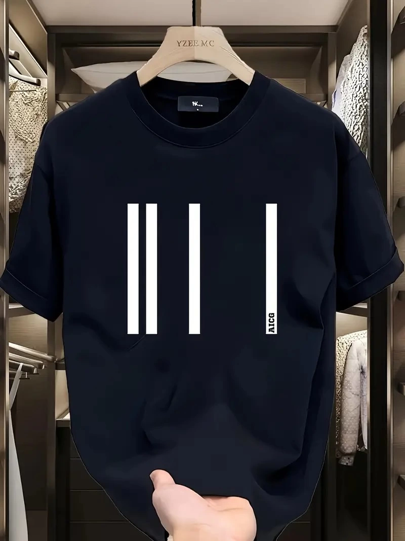 AICG Ön Arka Baskılı Bisiklet Yaka Kadın Oversize Bisiklet Yaka T-shirt - Siyah