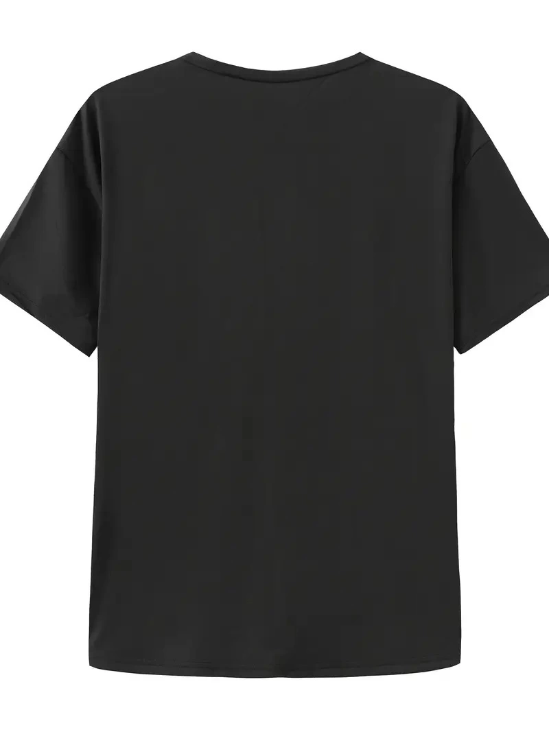 Canlı Harf Baskılı Büyük Boy Oversize Kısa Kollu Tişört - Yumuşak, Nefes Alabilir, Kadınlar için Rahat Yaz ve İlkbaharın Vazgeçilmezi - Rahat Kesim, Rahat, Şık Kadın Giysileri - Siyah
