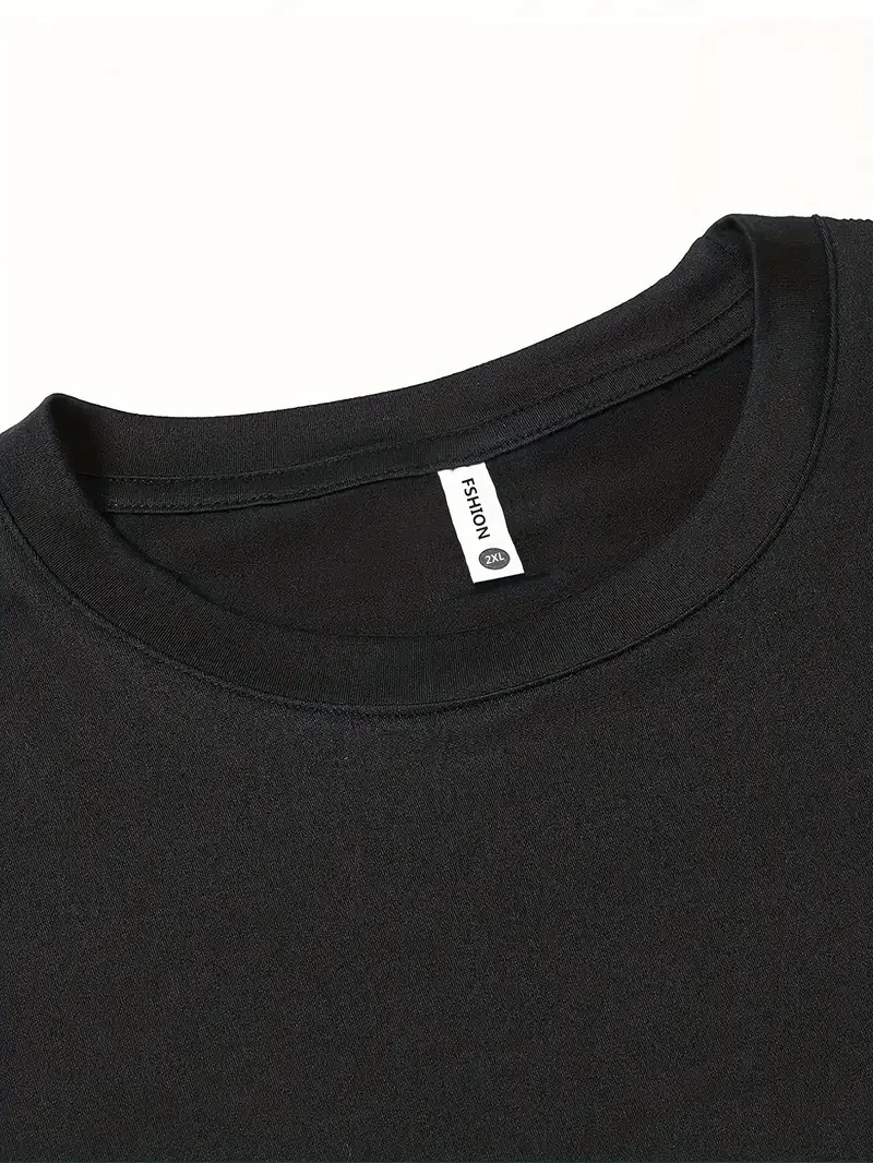 20/1 Penye Compack Baskılı Oversize Bisiklet Yaka Kısa Kol T-shirt - Siyah