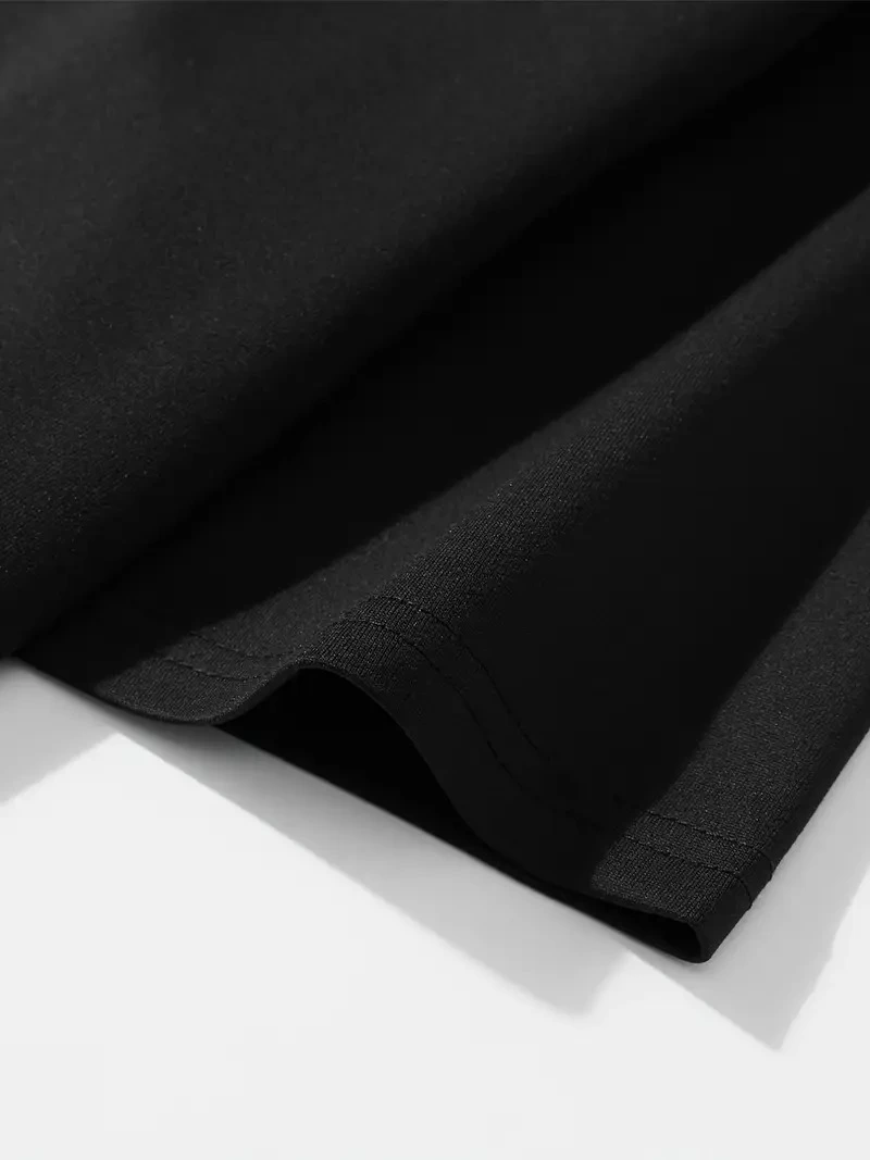 "Neden Bana Bakıyorsun?" Komik Kedi Grafik Tişört - Dijital Baskılı Siyah Bol Kesim Streetwear Tişört, Erkekler için Dört Mevsim Günlük Gömlek - Siyah