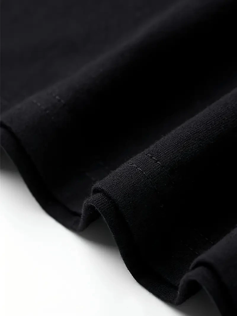 AICG Ön Arka Baskılı Bisiklet Yaka Kadın Oversize Bisiklet Yaka T-shirt - Siyah