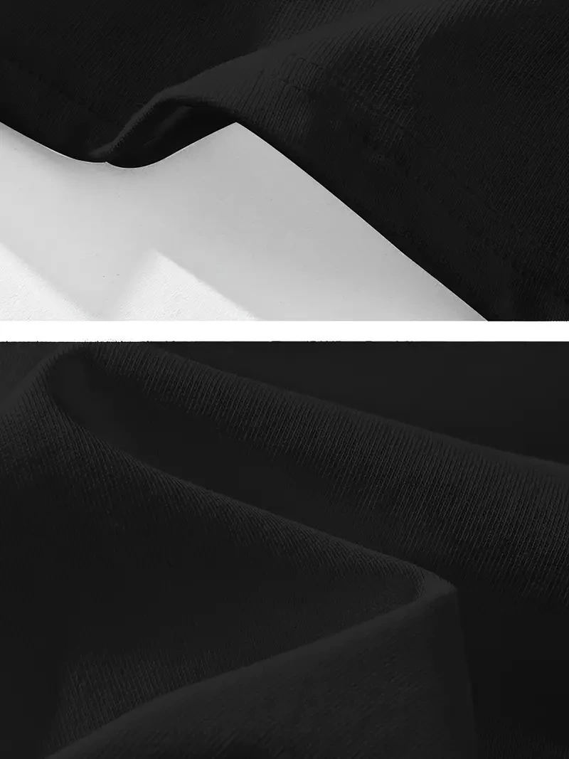 20/1 Penye Compack Gözlüklü Ayı Baskılı Oversize Bisiklet Yaka Erkek T-shirt - Siyah