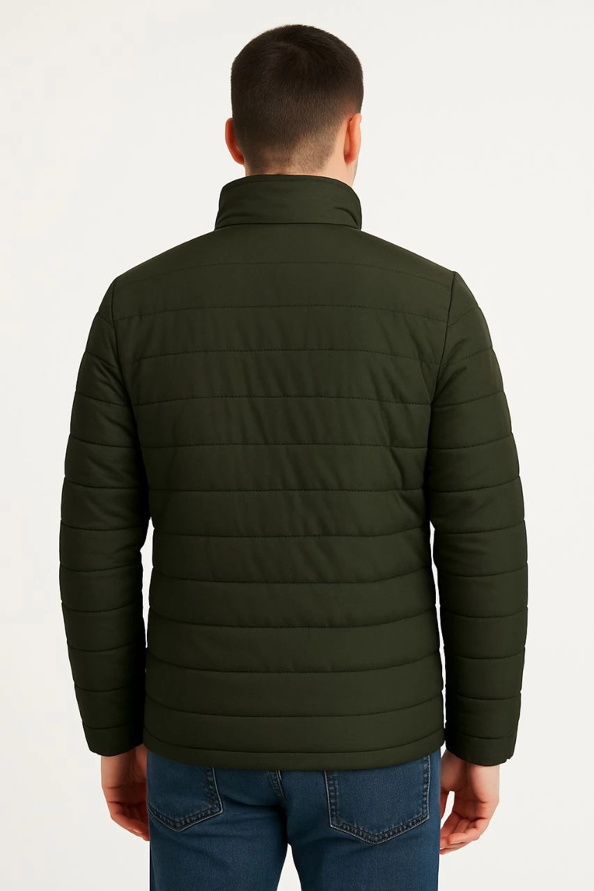 Erkek Bomber Mont Ceket – Su İtici Kumaş, Kapitone Astarlı, Fermuarlı, Kışlık - Haki