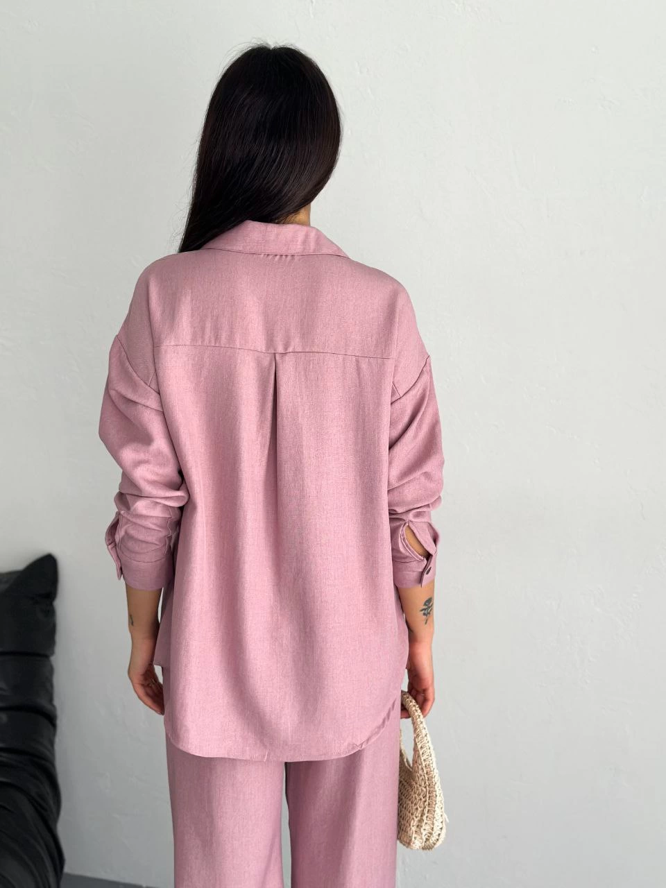 Gömlek Pantolon ikili Takım - Toz Pembe