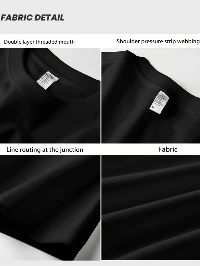 Geniş Kesim Pamuklu Tişört - "GANDHI The Project" Baskılı, Siyah, Rahat Kesim, Kısa Kollu, Günlük Kıyafet, Her Gün Giyilebilecek Tişört- Siyah