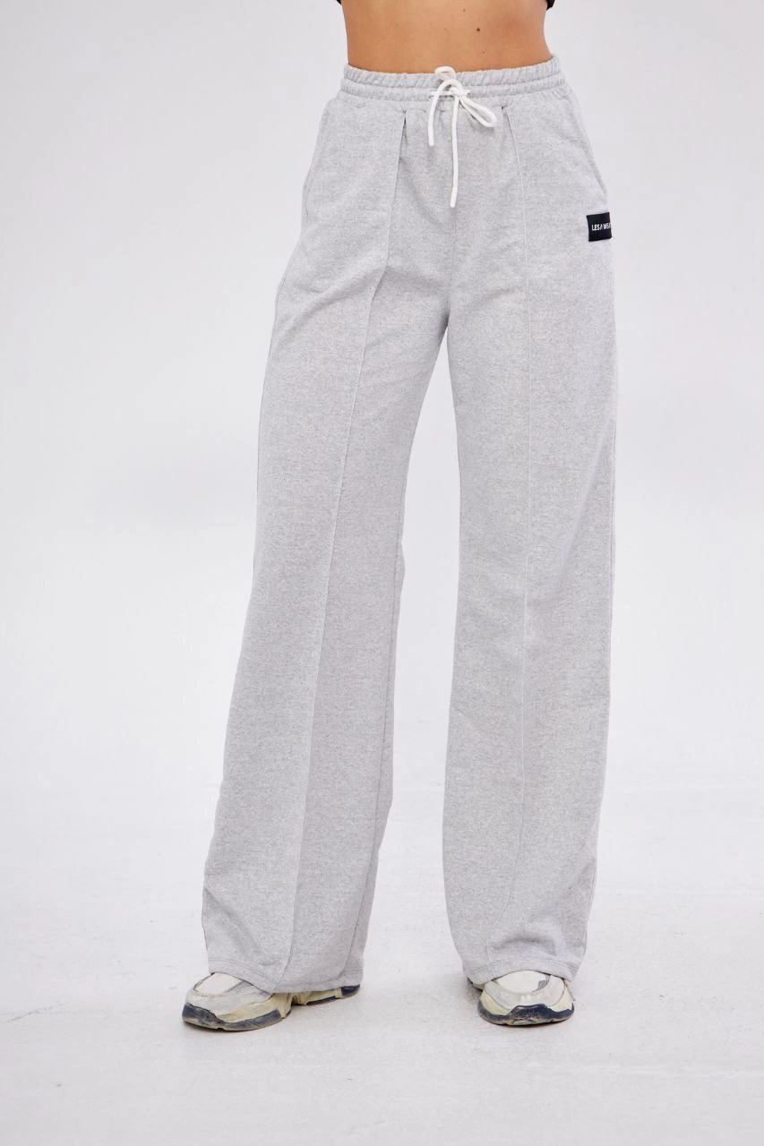 İki iplik Bol Paça Eşofman Pantalon - Gri