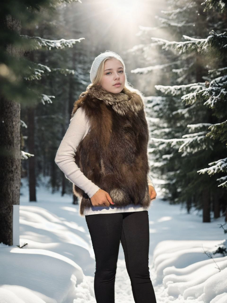 Kadın Kolsuz Fermuarlı Yelek - Kahve