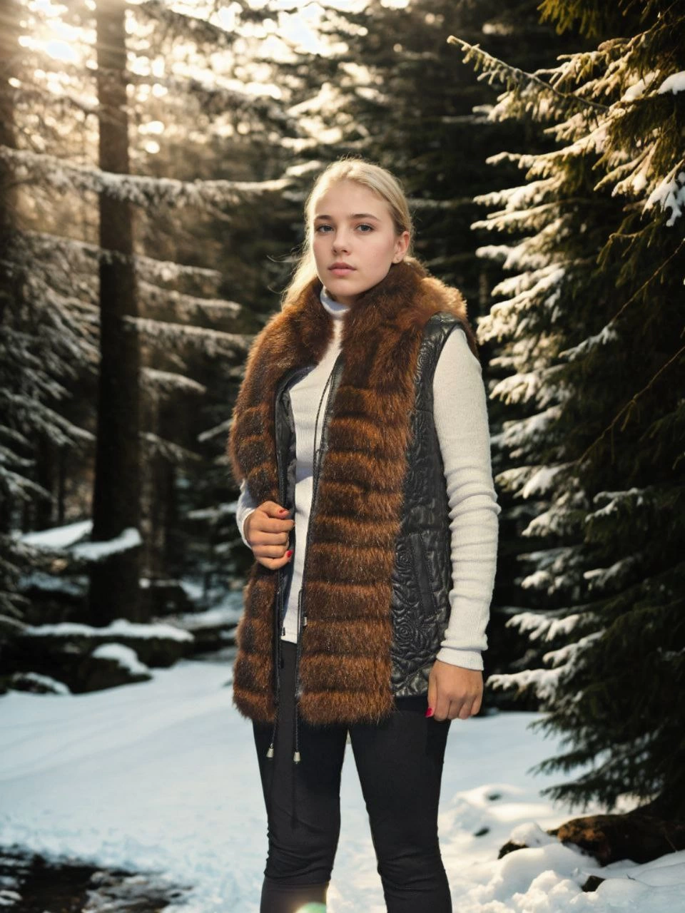 Kadın Kolsuz Fermuarlı Yelek - Siyah