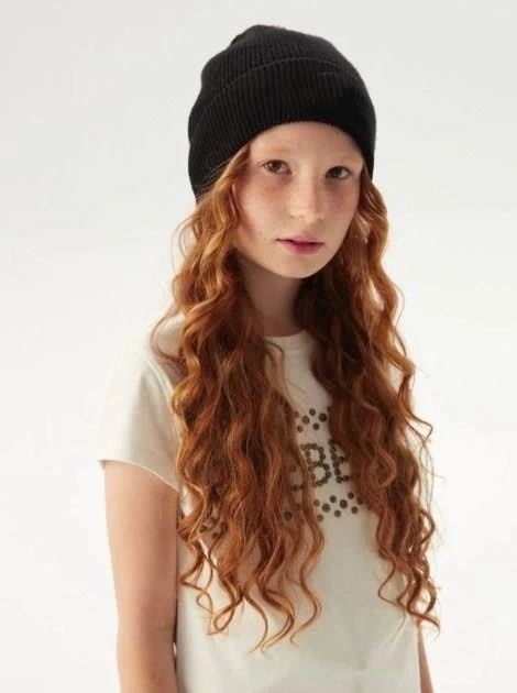 Kız Çocuk Katlamalı Basic Bere - Siyah