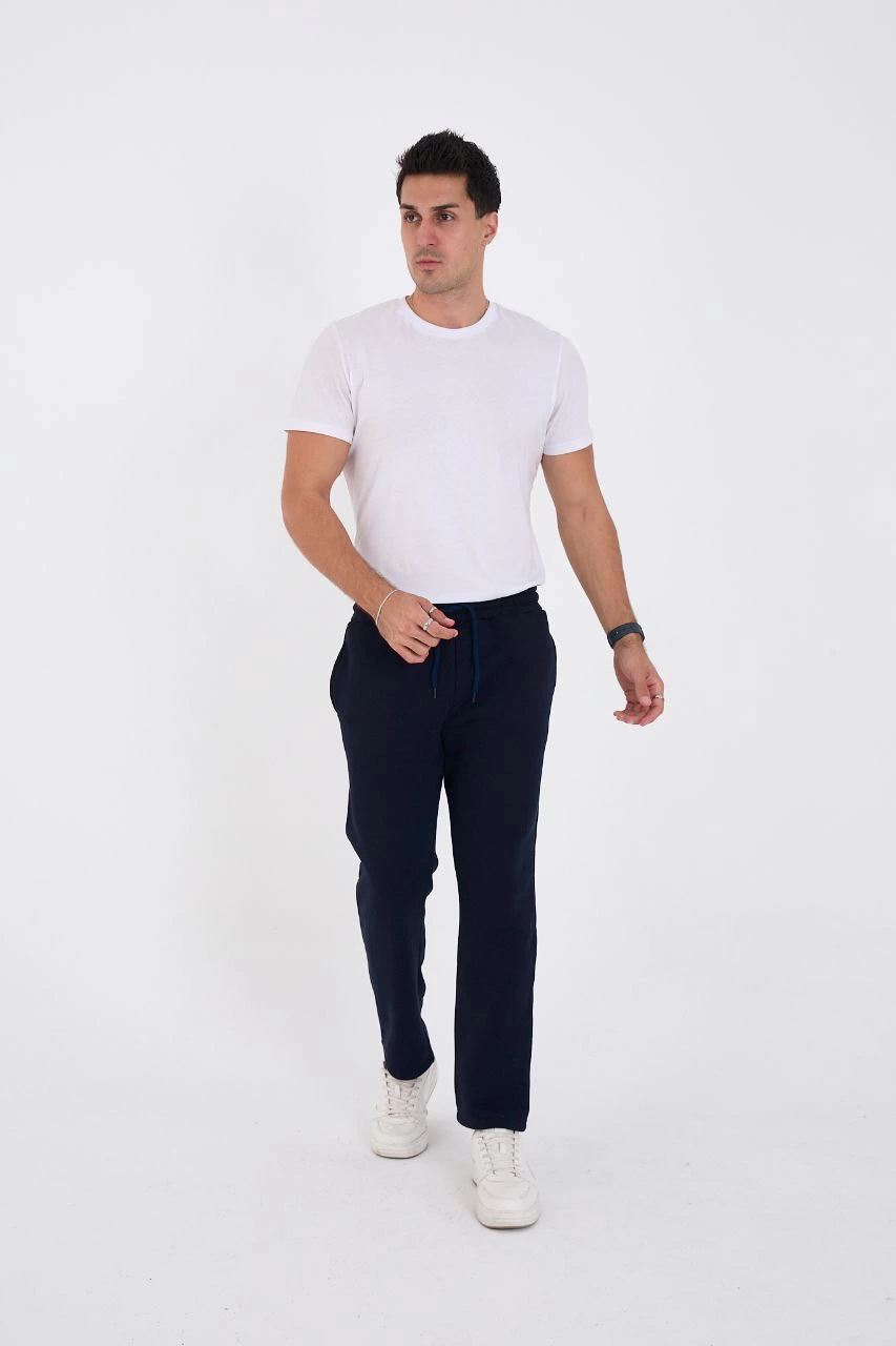 Unisex Üç İplik Basic Eşofman Özel Tasarım Pantolon - Lacivert